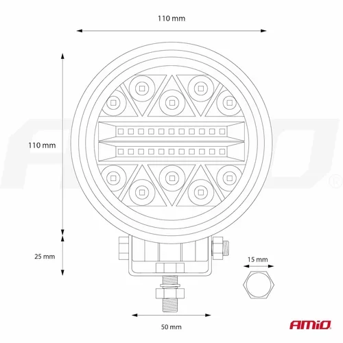 Pracovné LED svetlo AWL16 26LED COMBO 9-36V AMIO - obr. 10