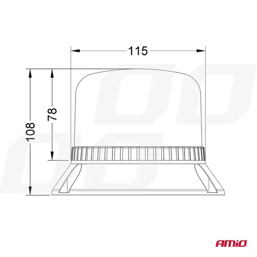 Výstražný maják W22m Magnet / 3 skrutky, ECE R10 60LED 12/24V IP66 AMIO - obr. 5