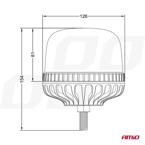 Výstražný maják W25sb na skrutke R65 R10 24LED 12/24V IP66 AMIO - obr. 4