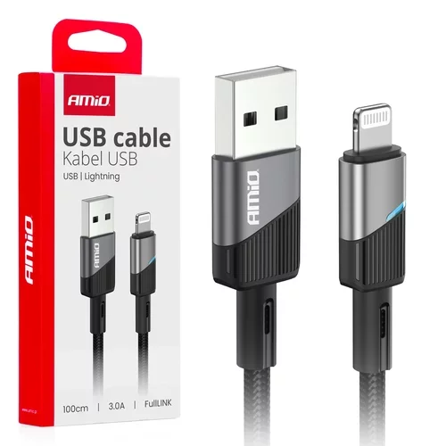 Kábel USB na Lightning 3A 100cm FullLINK AMIO-03925