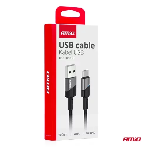 Kábel USB na USB-C 3A 200cm FullLINK AMIO-03924 - obr. 2