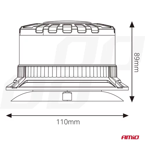 LED výstražné svetlo kohúta W28M 12V 24V AMIO-04105 - obr. 5