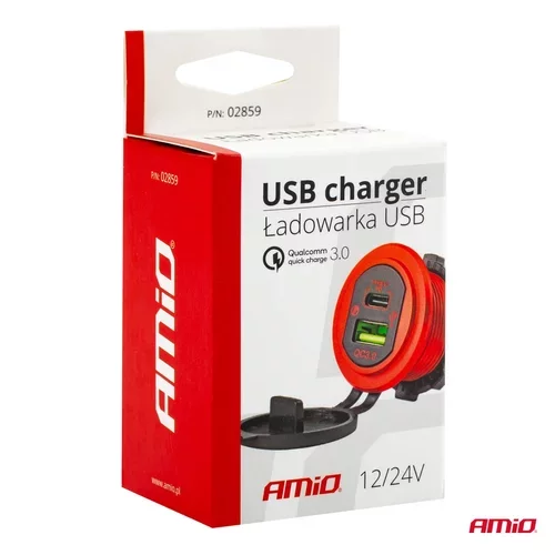 Nabíjačka USB USB-C 12/24V MOD-09 AMIO - obr. 4