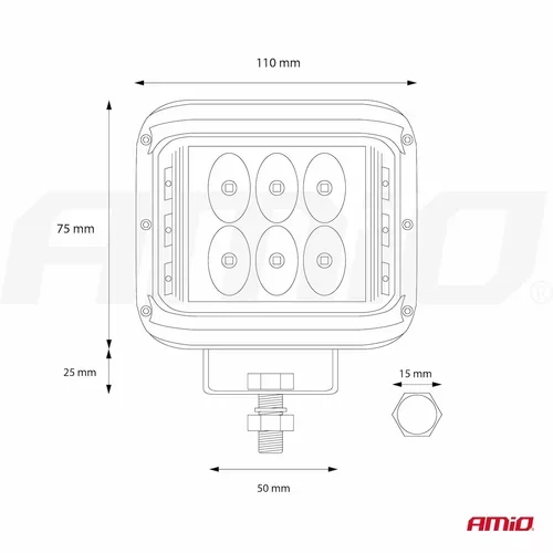 Pracovné LED svetlo 12 LED (2 funkcie)- AWL08 AMIO - obr. 10