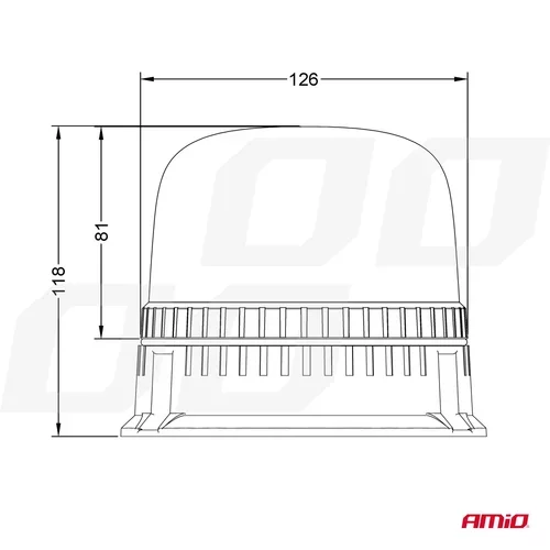 Výstražný maják W25b 3 skrutky R65 R10 24LED 12/24V IP66 AMIO - obr. 5