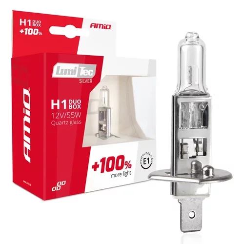 Halogénová žiarovka blister (2ks) H1 12V 55W sada LumiTec SILVER +100% AMIO