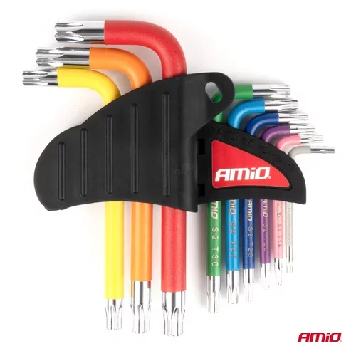 Imbusové TORX kľúče z S2 ocele 9ks AMiO-04300 - obr. 2