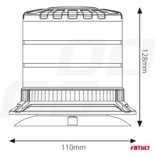 LED výstražný maják W30M 12V 24V AMIO-04111 - obr. 5