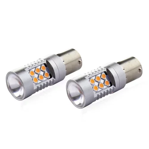 LED žiarovky CANBUS 3030 24SMD 1156 BAU15S PY21W Oranžová 12V/24V AMIO - obr. 5