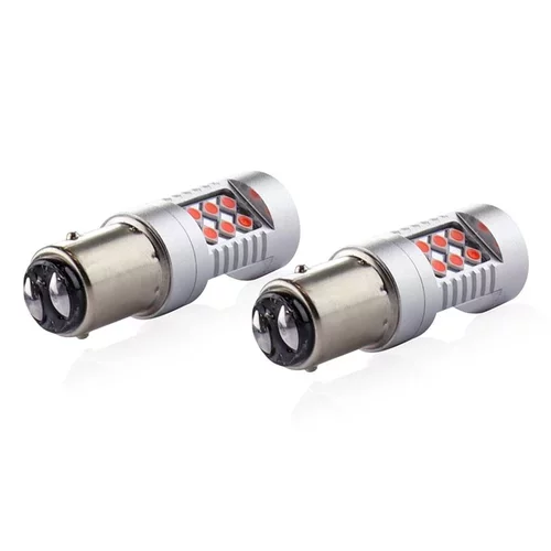 LED žiarovky CANBUS 3030 24SMD 1157 BAY15D PR21/5W Red 12V/24V AMIO - obr. 2