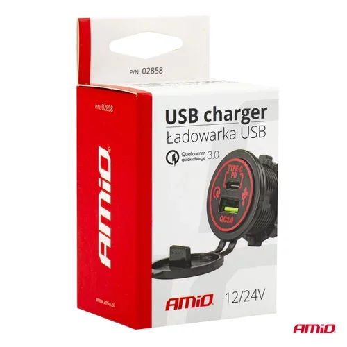 Nabíjačka USB USB-C 12/24V MOD-08 AMIO - obr. 4