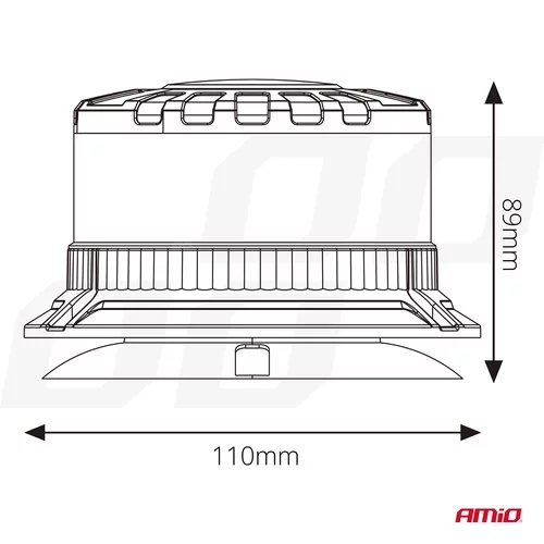 Výstražný LED maják W28M 12V 24V AMIO-04108 - obr. 5