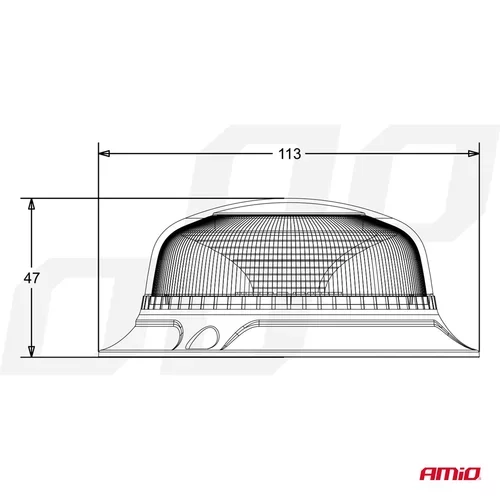 Výstražný maják W213bl 3 skrutky R65 R10 18LED 12/24V IP56 AMIO - obr. 6