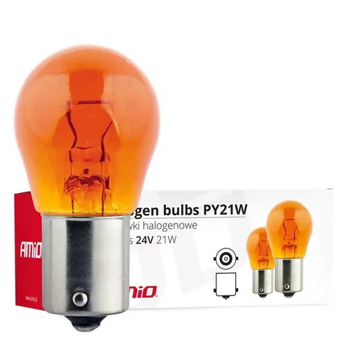 Halogénové žiarovký PY21W BA15s 24V 21W AMBER 10ks AMIO