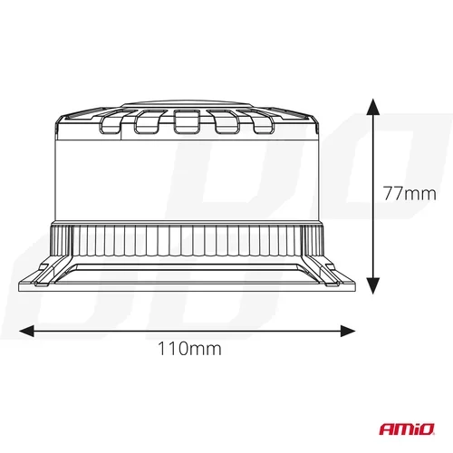 LED výstražné svetlo kohúta W28B 12V 24V AMIO-04106 - obr. 4