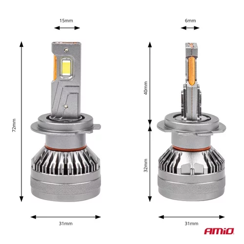 LED žiarovky hlavného svietenia H7/H18 HP séria Full Canbus AMiO-03674 - obr. 7