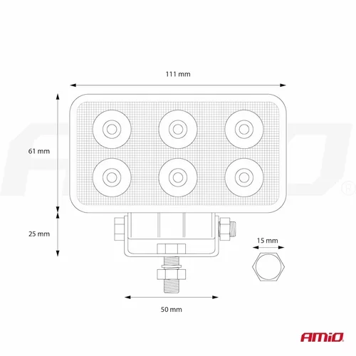 Pracovné LED svetlo AWL02 6 LED FLAT 9-60V /AMiO/ - obr. 10