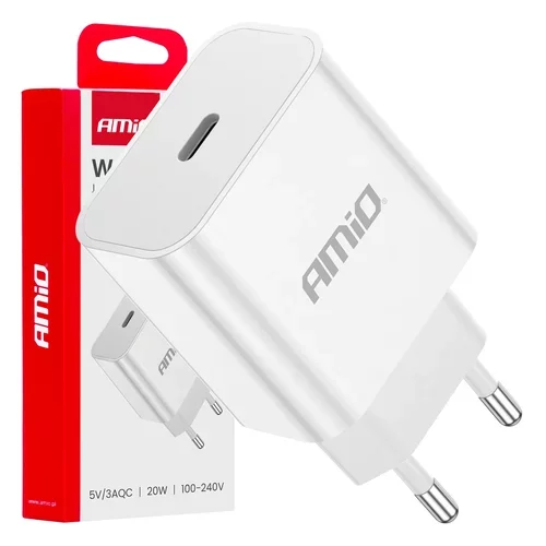 Sieťová nabíjačka USB-C 20W Quick Charge 230V AMiO-03891