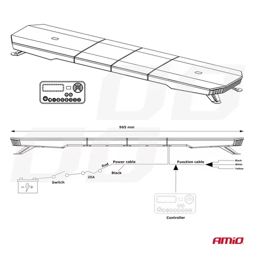 Svetelná lišta LED 132 LED 965mm AMIO - obr. 10