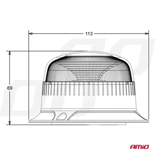 Výstražný maják W21ml Magnet / 3 skrutky R65 R10 18LED 12/24V IP56 AMIO - obr. 6