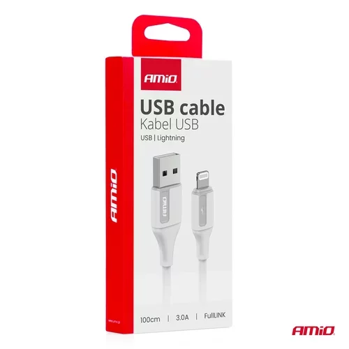 Kábel USB na Lightning 3A 100cm FullLINK AMIO-03919 - obr. 2