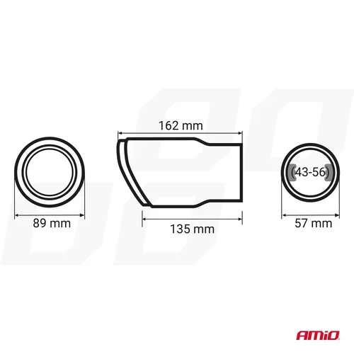 Koncovka výfuku z nerezovej ocele chróm AMIO-04064 - obr. 4