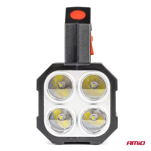 LED pracovná baterka 4LED + COB 1200mAh - 03273 AMIO - obr. 4