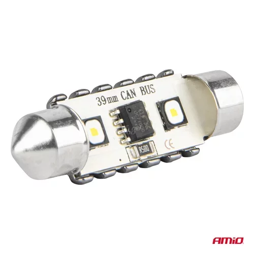 LED žiarovky CANBUS 12SMD Festoon C5W 3838 39mm White 12/24V AMIO-04249 - obr. 3