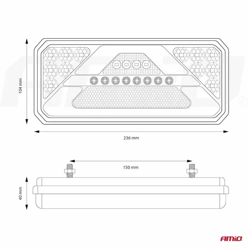 Svetlo zadné združené LED dynamické ĽAVÉ RCL-02-L AMIO - obr. 12