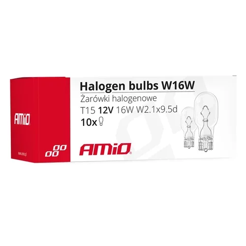 Halogénové žiarovky T15 W16W W2.1x9.5d 12V 10 ks AMIO - obr. 2