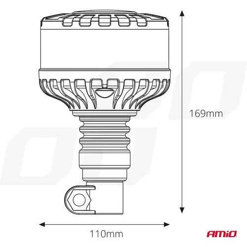 LED výstražné svetlo kohúta W28P 12V 24V AMIO-04107 - obr. 6