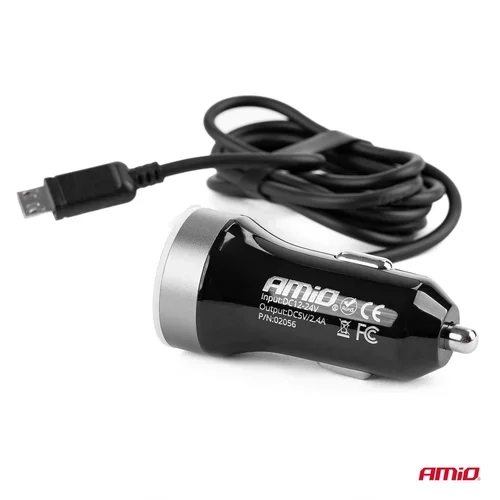 Nabíjačka do auta 12/24V Micro + 2x USB 2.4A PCH PRO-01 AMIO - obr. 2