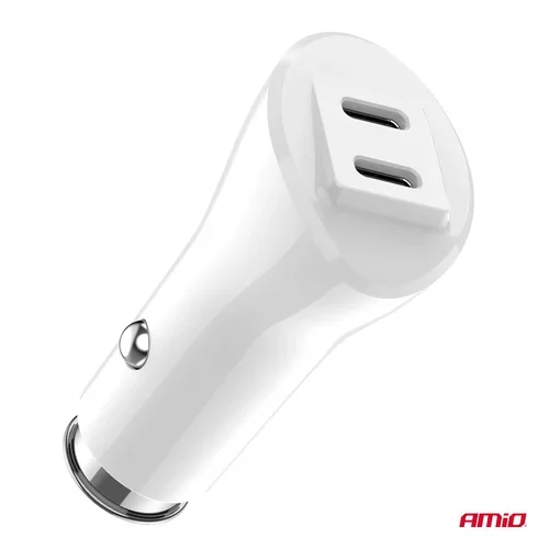 Nabíjačka do auta 2xUSB-C 40W 12/24V AMiO-03884 - obr. 2