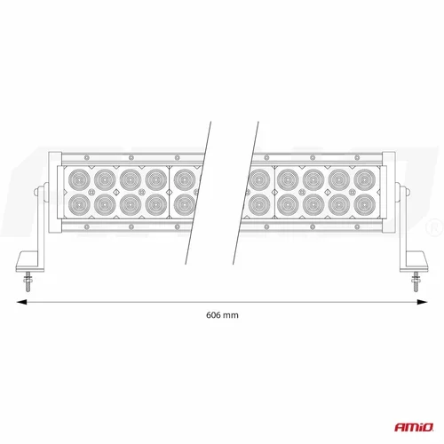 Panelové pracovné svetlo AWL24 24LED COMBO 9-36V AMIO - obr. 11