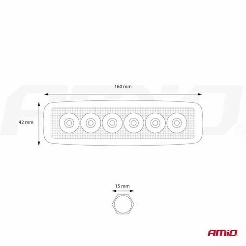 Pracovné LED svetlo AWL01 6 LED FLAT 9-60V AMIO - obr. 12