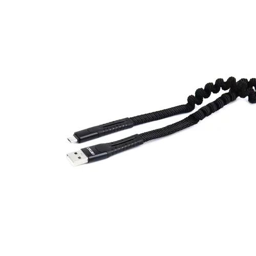 Pružinový kábel USB microUSB 1.2m FullLINK UC-12 AMIO - obr. 2