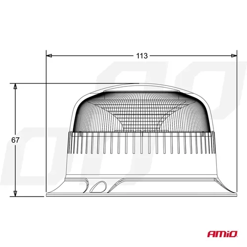 Výstražný maják W213b 3 skrutky R65 R10 18LED 12/24V IP56 AMIO - obr. 5