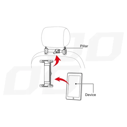 Držiak tabletu na opierku hlavy THOLD-02 AMIO - obr. 2
