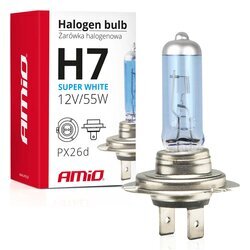Halogénová žiarovka H7 12V 55W UV filter (E4) Super White AMIO