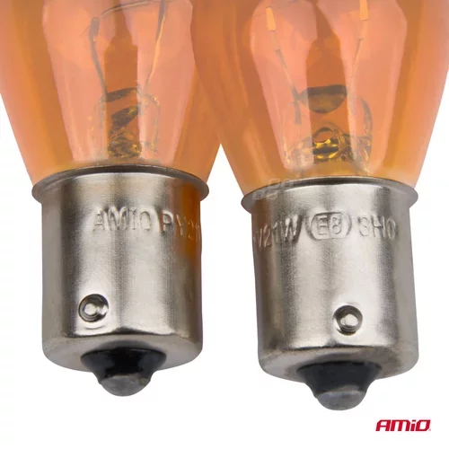 Halogénové žiarovky PY21W BAU15S 12V AMBER 2ks blister AMIO - obr. 2