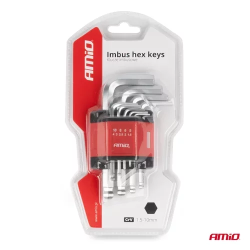 Imbusové kľúče CRV 9ks AMIO-01041 - obr. 3