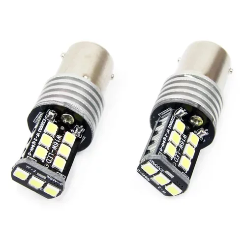 LED žiarovky CANBUS 2835 15SMD 1156 BA15S P21W R10W R5W White 12V/24V AMIO - obr. 1