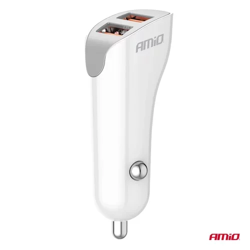 Nabíjačka do auta 2x USB-A 2.1A 12/24V AMiO-0387 - obr. 1