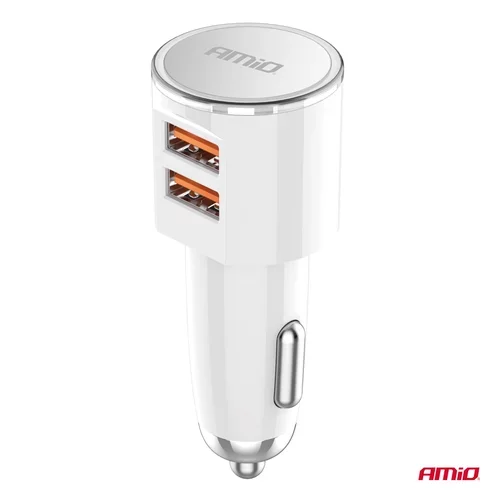 Nabíjačka do auta 2x USB-A 3.4A 12/24V AMiO-03888 - obr. 1