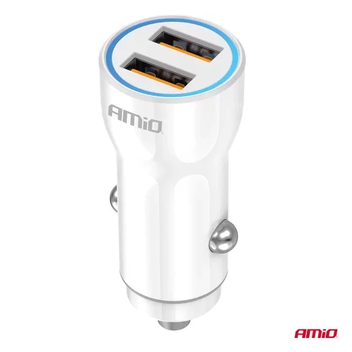 Nabíjačka do auta 2xUSB-A 12/24V AMiO-03879 - obr. 1