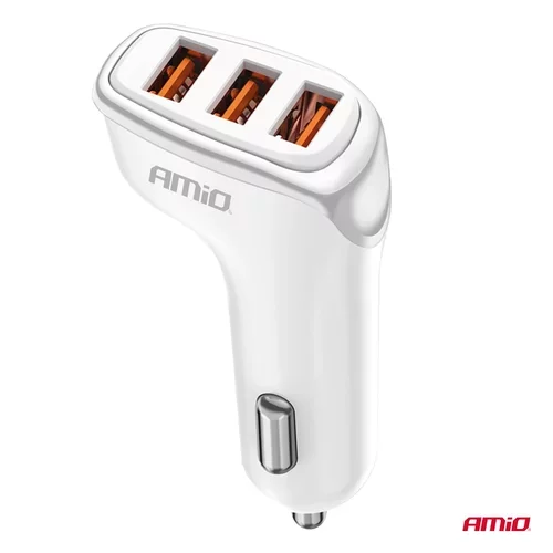 Nabíjačka do auta 3x USB-A 3.1A 12/24V AMiO-03885 - obr. 1