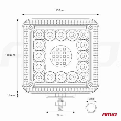 Pracovné LED svetlo AWL13 77 LED FLOOD 9-36V AMIO - obr. 12