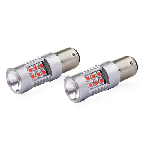 LED žiarovky CANBUS 3030 24SMD 1157 BAY15D PR21/5W Red 12V/24V AMIO - obr. 1