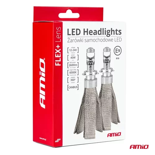 LED žiarovky do auta FLEX+ séria H4 šošovky 12V 24V 6000K Canbus AMIO-03658 - obr. 4