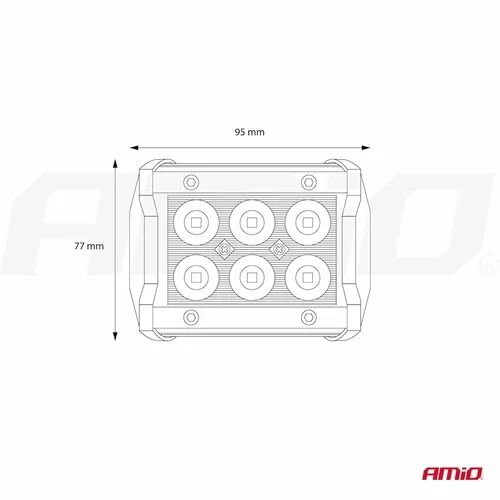 Pracovné LED svetlo AWL17 6LED FLOOD 9-36V AMIO - obr. 13